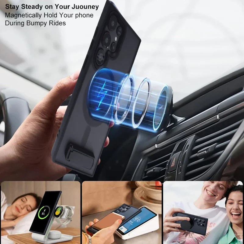Magnetic Kickstand Case for Samsung Galaxy S24 / S25 / Plus / Ultra