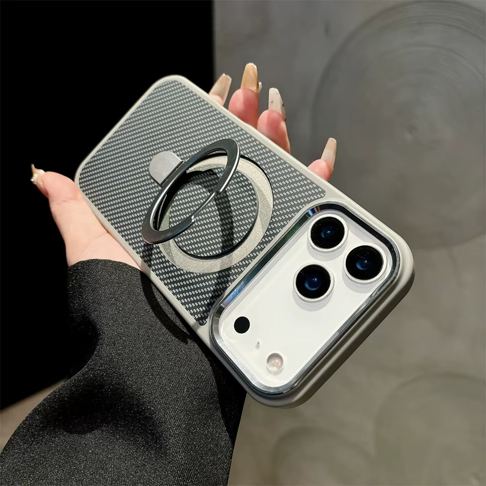 MagSafe Carbon Fiber Case for iPhone 17 Pro / Pro Max – Stand Holder