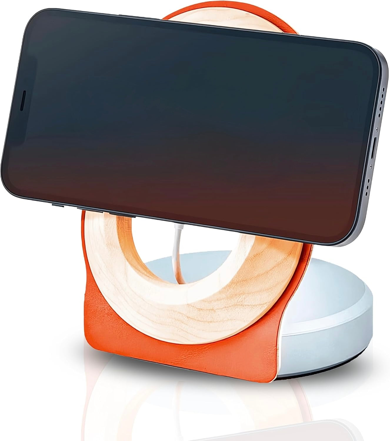 Walnut Wood MagSafe Magnetic Stand – Wireless Charging Holder for iPhone