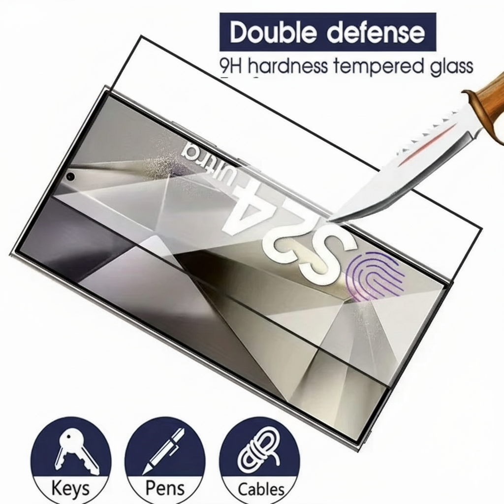 Samsung S24 / S25 Plus & Ultra 3 Pcs Tempered Glass – Fingerprint Unlock