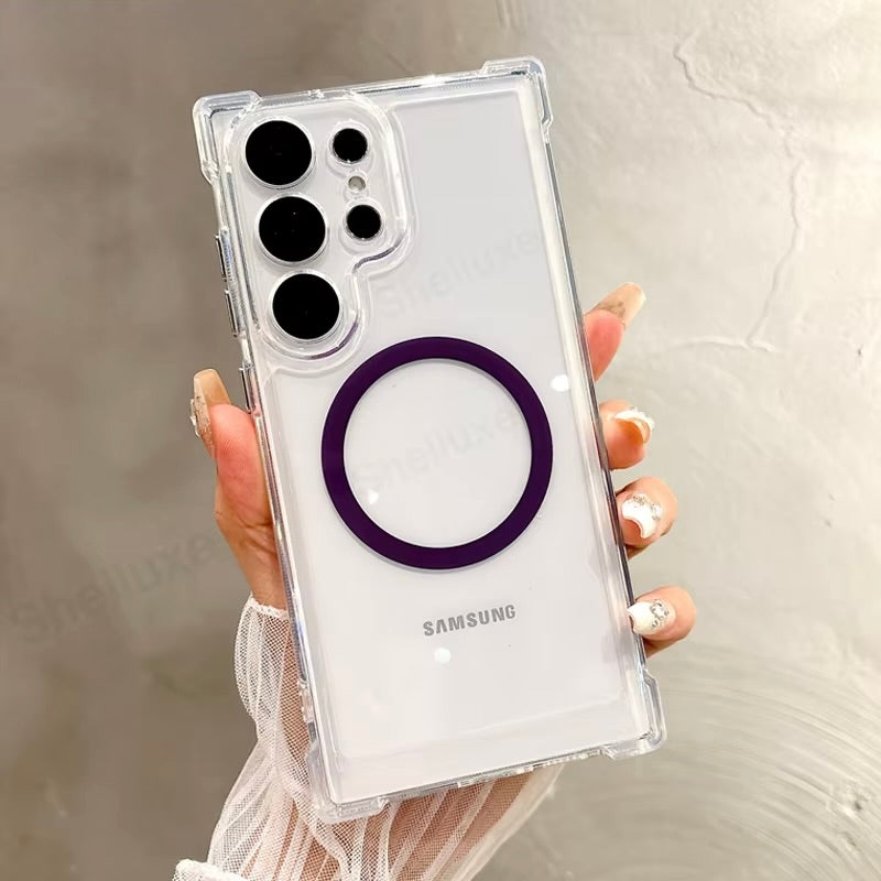 Clear Magnetic Armor Case for Samsung Galaxy S24 / S25 / Plus / Ultra