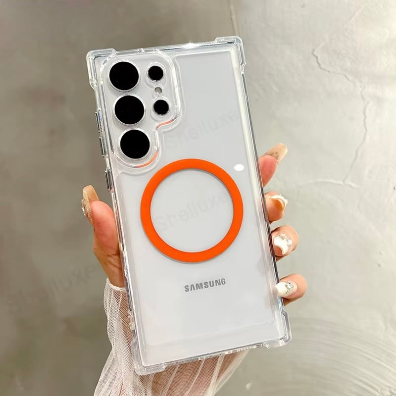 Clear Magnetic Armor Case for Samsung Galaxy S24 / S25 / Plus / Ultra