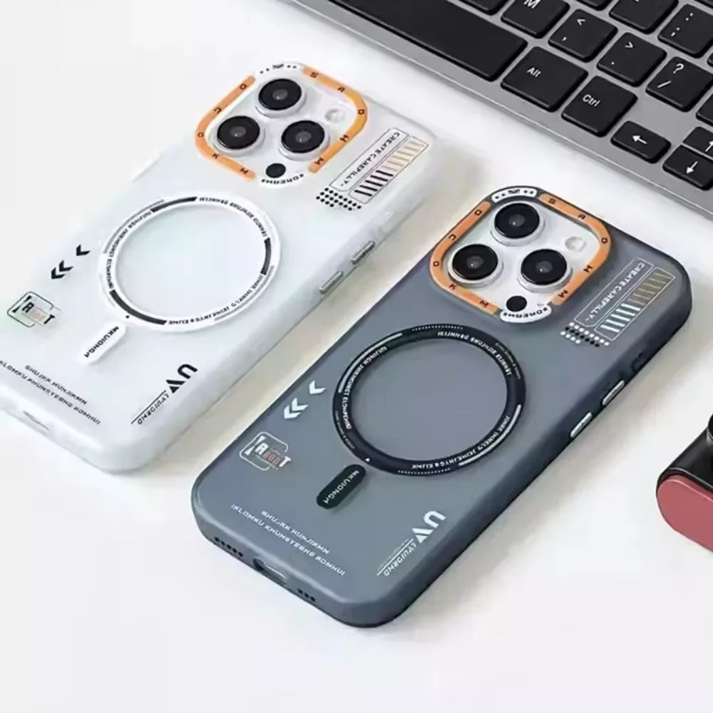 Matte Magnetic Phone Case for Iphone 17 16 15 13 14 Pro Max Magsafe Wireless Charge Frosted Back Metal Lens Frame Buttons Cover