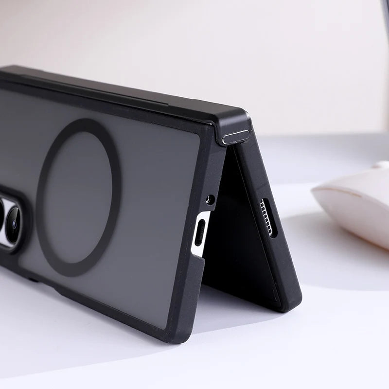 Z Fold 6 & 7 MagSafe Transparent Case – Shockproof Magnetic Cover