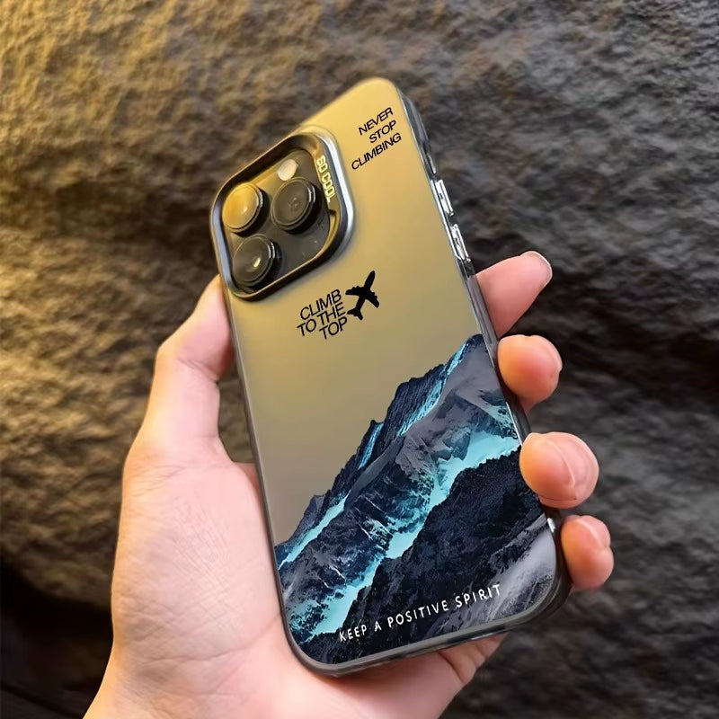 Mountain Peak Plane Phone Case for Iphone 16 15 14 13 12 11 Pro Max XS X XR 7 8 plus SE 2020 SE 2022 Shockproof TPU Bumper Cover