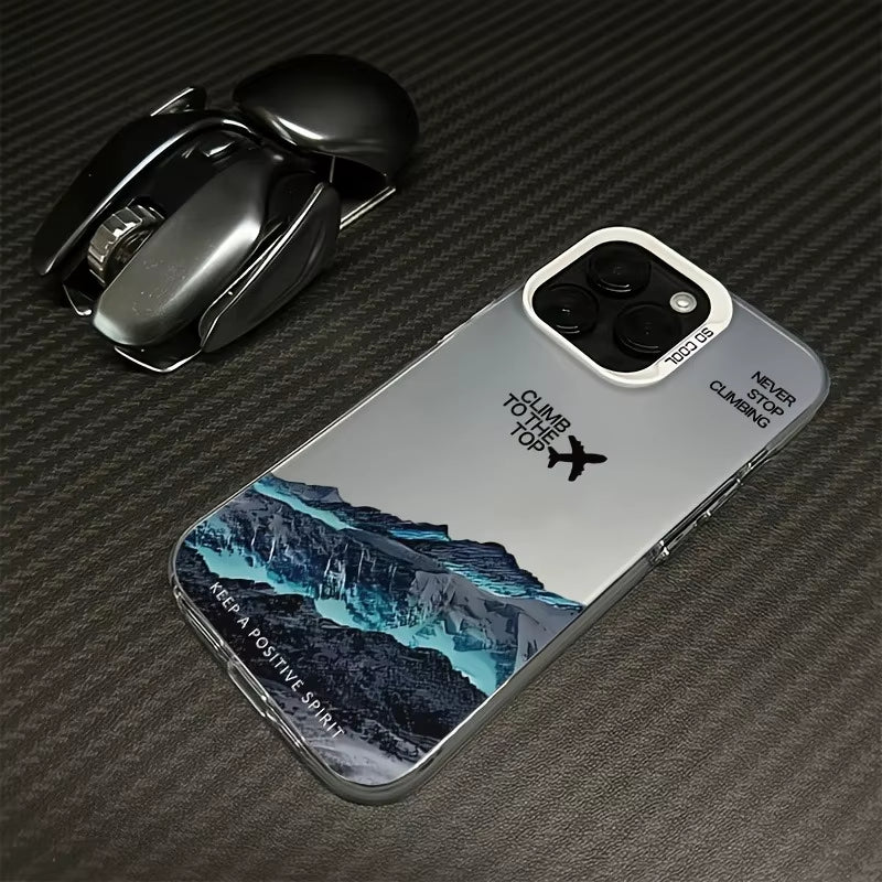 Mountain Peak Plane Phone Case for Iphone 16 15 14 13 12 11 Pro Max XS X XR 7 8 plus SE 2020 SE 2022 Shockproof TPU Bumper Cover