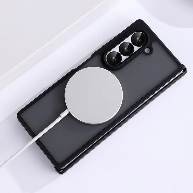 Z Fold 6 & 7 MagSafe Transparent Case – Shockproof Magnetic Cover