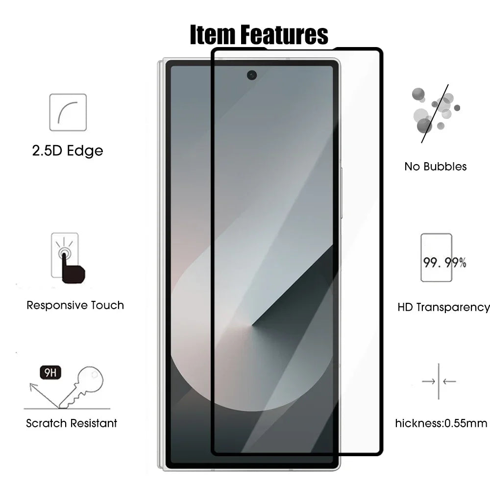 Z Fold 6 & 7 HD Tempered Glass – 2 Pcs