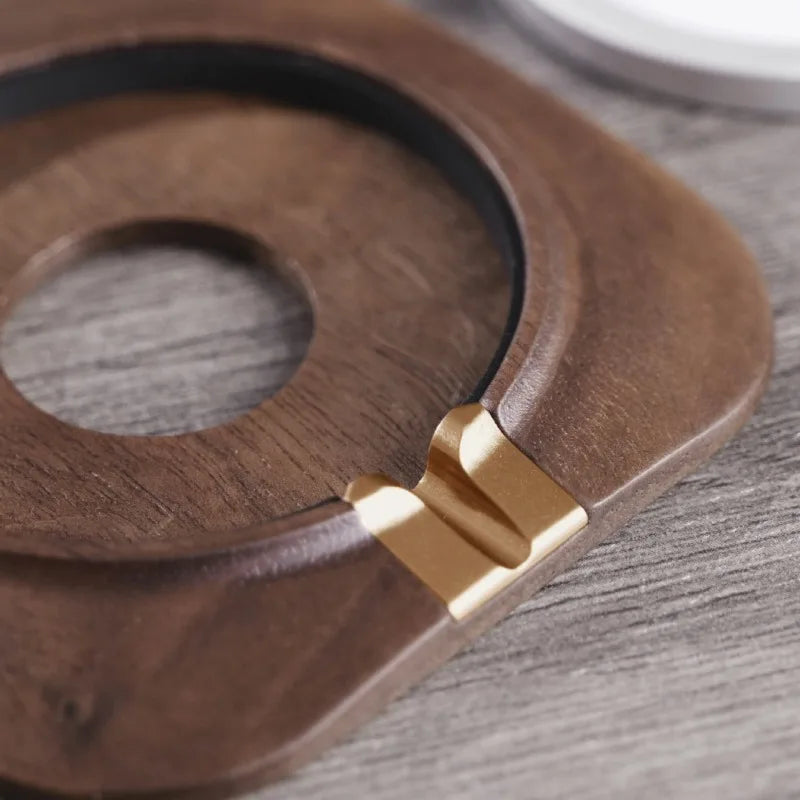 Walnut Wood MagSafe Phone Charger Stand Holder Fast Wireless Charging Dock