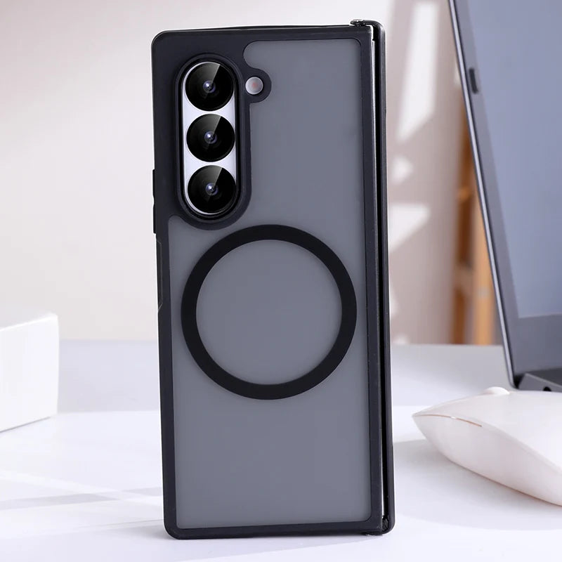 Z Fold 6 & 7 MagSafe Transparent Case – Shockproof Magnetic Cover