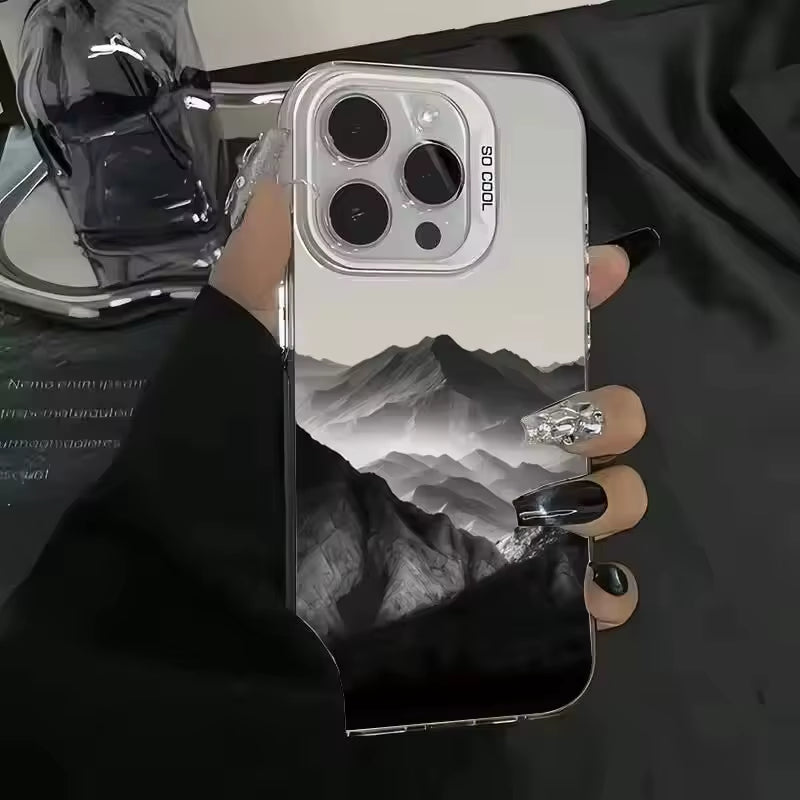 Phone Case for Iphone 16E Cases for Iphone 16 14 13 11 12 Pro Max 7 8 16 plus XR XS X SE2 New Colorful Mountain View Print Cover