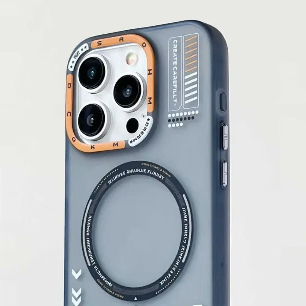 Matte Magnetic Phone Case for Iphone 17 16 15 13 14 Pro Max Magsafe Wireless Charge Frosted Back Metal Lens Frame Buttons Cover