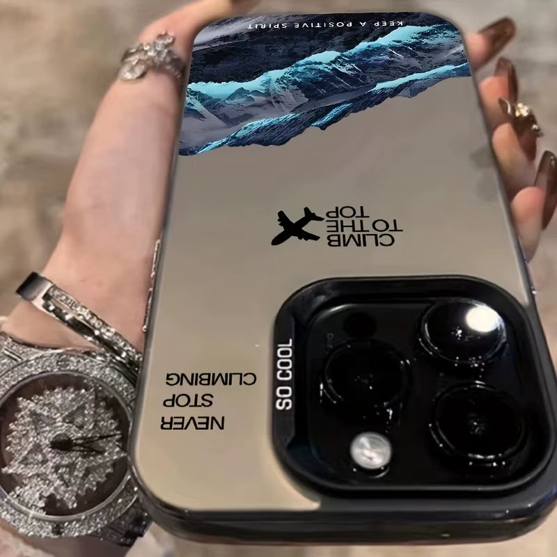 Mountain Peak Plane Phone Case for Iphone 16 15 14 13 12 11 Pro Max XS X XR 7 8 plus SE 2020 SE 2022 Shockproof TPU Bumper Cover
