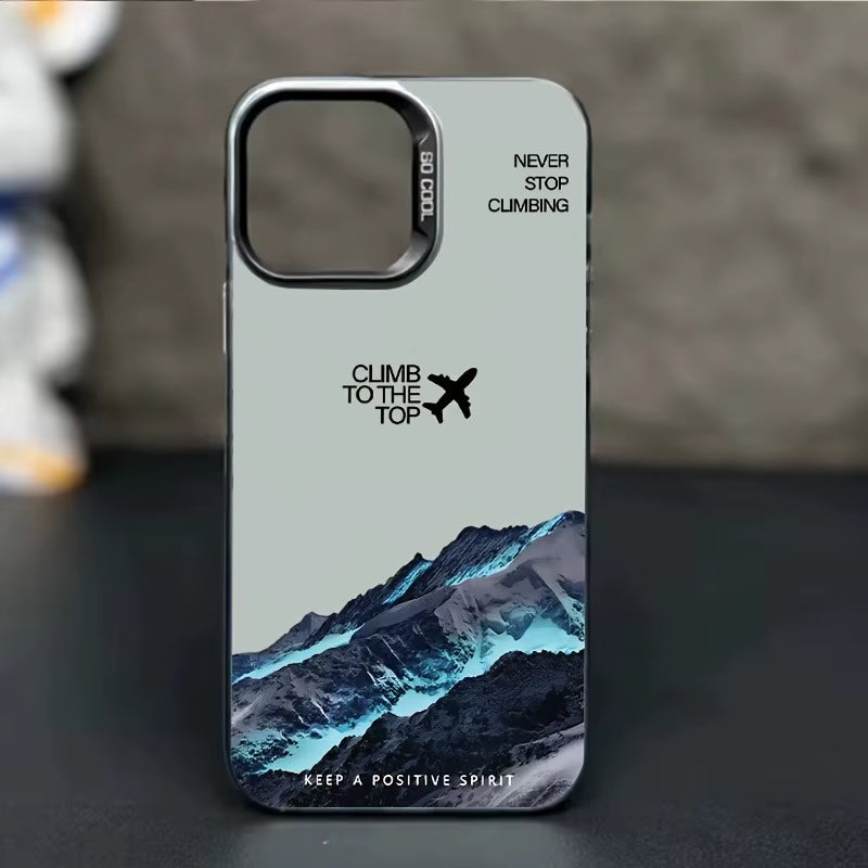 Mountain Peak Plane Phone Case for Iphone 16 15 14 13 12 11 Pro Max XS X XR 7 8 plus SE 2020 SE 2022 Shockproof TPU Bumper Cover