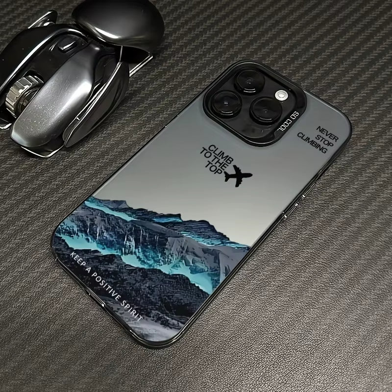 Mountain Peak Plane Phone Case for Iphone 16 15 14 13 12 11 Pro Max XS X XR 7 8 plus SE 2020 SE 2022 Shockproof TPU Bumper Cover