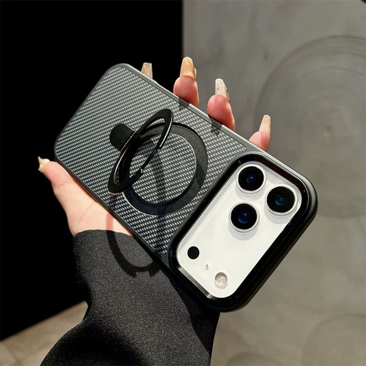 MagSafe Carbon Fiber Case for iPhone 17 Pro / Pro Max – Stand Holder