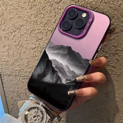 Phone Case for Iphone 16E Cases for Iphone 16 14 13 11 12 Pro Max 7 8 16 plus XR XS X SE2 New Colorful Mountain View Print Cover
