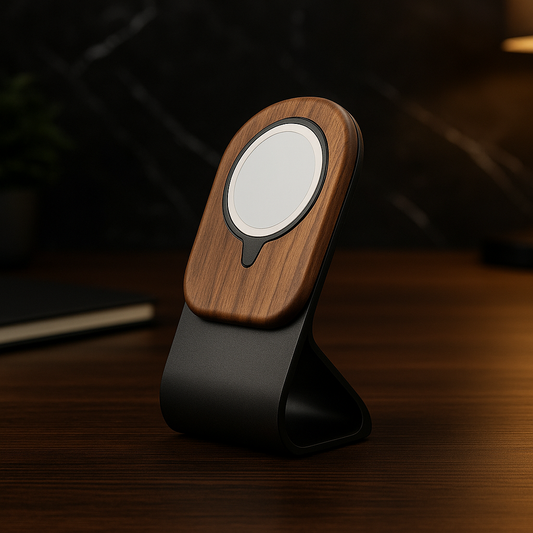 Wooden MagSafe Wireless Charging Phone Stand for iPhone