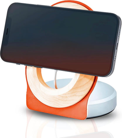 Walnut Wood MagSafe Magnetic Stand – Wireless Charging Holder for iPhone
