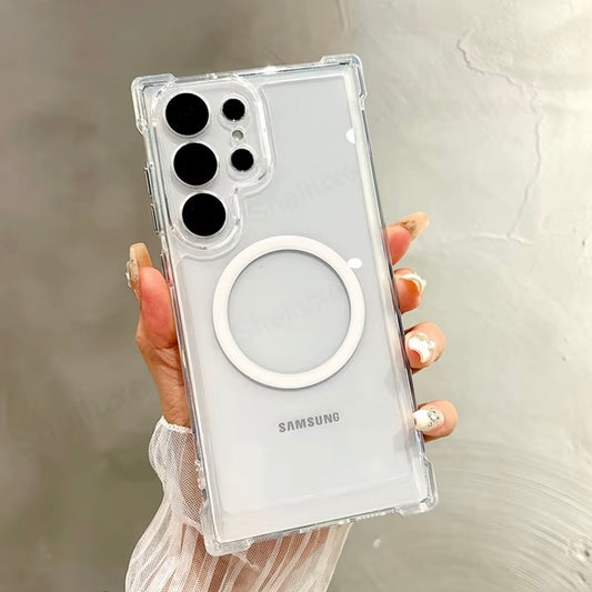 Clear Magnetic Armor Case for Samsung Galaxy S24 / S25 / Plus / Ultra