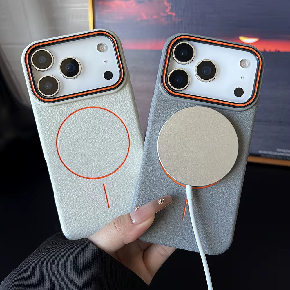Luxury MagSafe Leather Case for iPhone 14 / 15 / 16 / 17 Pro & Pro Max
