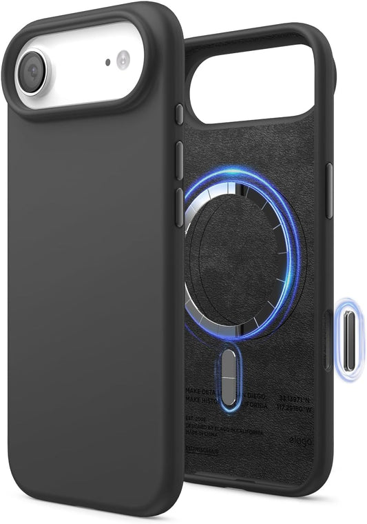Magnetic Silicone Case for iPhone 17 Air 6.5" MagSafe Slim Shockproof Black
