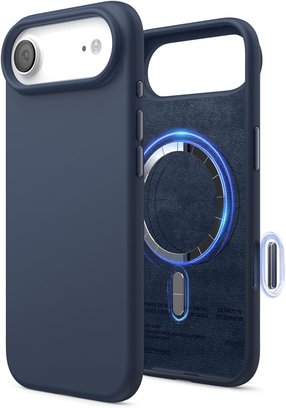 Magnetic Silicone Case for iPhone 17 Air 6.5" MagSafe Slim Shockproof Black