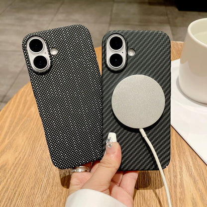 Luxury Carbon Fibre Kevlar MagSafe Case for iPhone 17 Magnetic Slim Cover