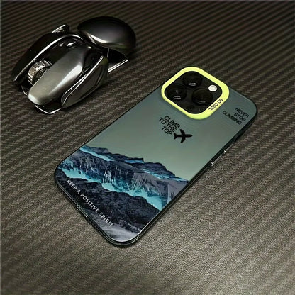 Mountain Peak Plane Phone Case for Iphone 16 15 14 13 12 11 Pro Max XS X XR 7 8 plus SE 2020 SE 2022 Shockproof TPU Bumper Cover