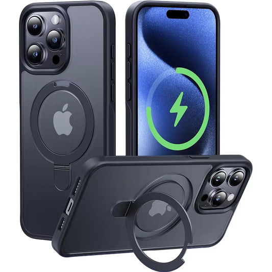 MagSafe Magnetic Case with Ring Stand for iPhone 14–16 Pro / Pro Max