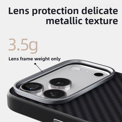 Ultra-Thin Carbon Fiber MagSafe Case – Alloy Lens Protection for iPhone 17 Pro / Pro Max