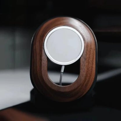 MagSafe Magnetic Walnut Wood Phone Stand Wireless Charging Holder iPhone