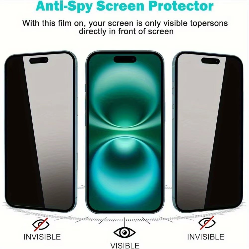 Privacy Tempered Glass Screen Protector 3 Pcs for iPhone 14–17 Pro & Pro Max / Air